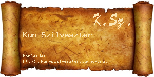 Kun Szilveszter névjegykártya